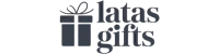 Latas Gifts logo with a pink gift box icon and elegant text, representing a premium gifting brand.